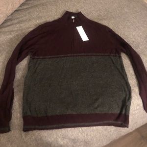 NWT Calvin Klein Grey and Maroon Men’s Sweater